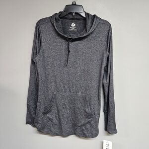 RBX Charcoal Gray Women's Medium Hoodie Sweatshirt Mosture Wicking Tunic Style
